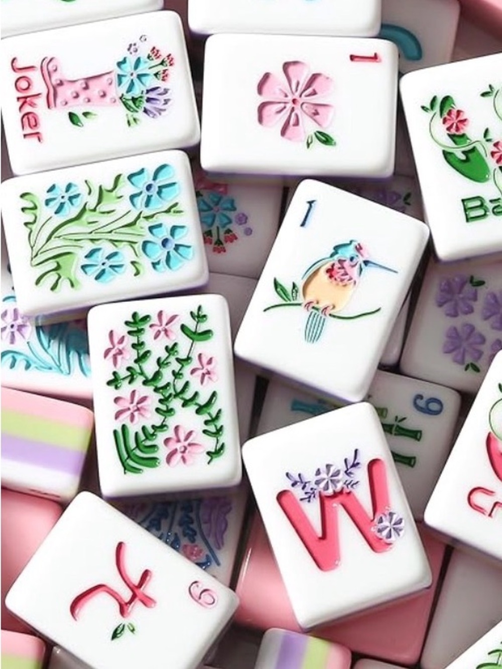 NIB Virora 🌷 Petalee Pink Mahjong Tiles 🌷 
Set with Tile Bag and Dice